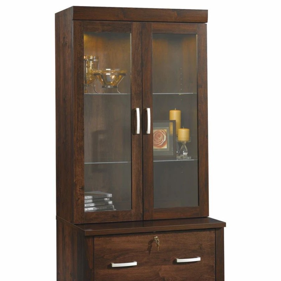 China Cabinets & Hutches * | Sauder Office Port Hutch In Dark Alder