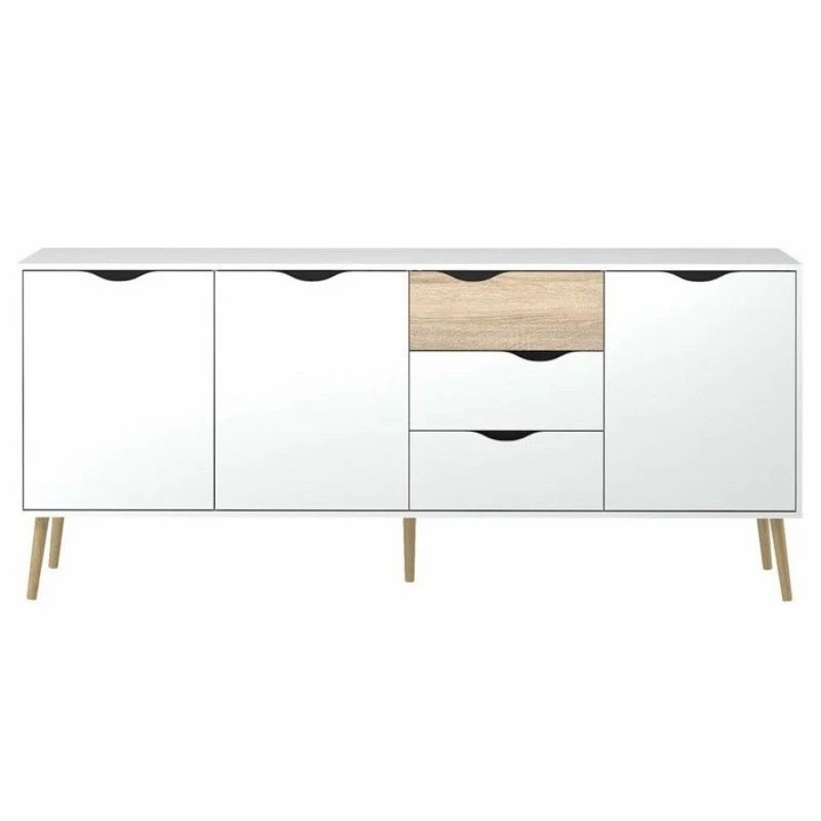 Buffets & Sideboards * | Tvilum Diana 77 Sideboard In White And Oak Structure