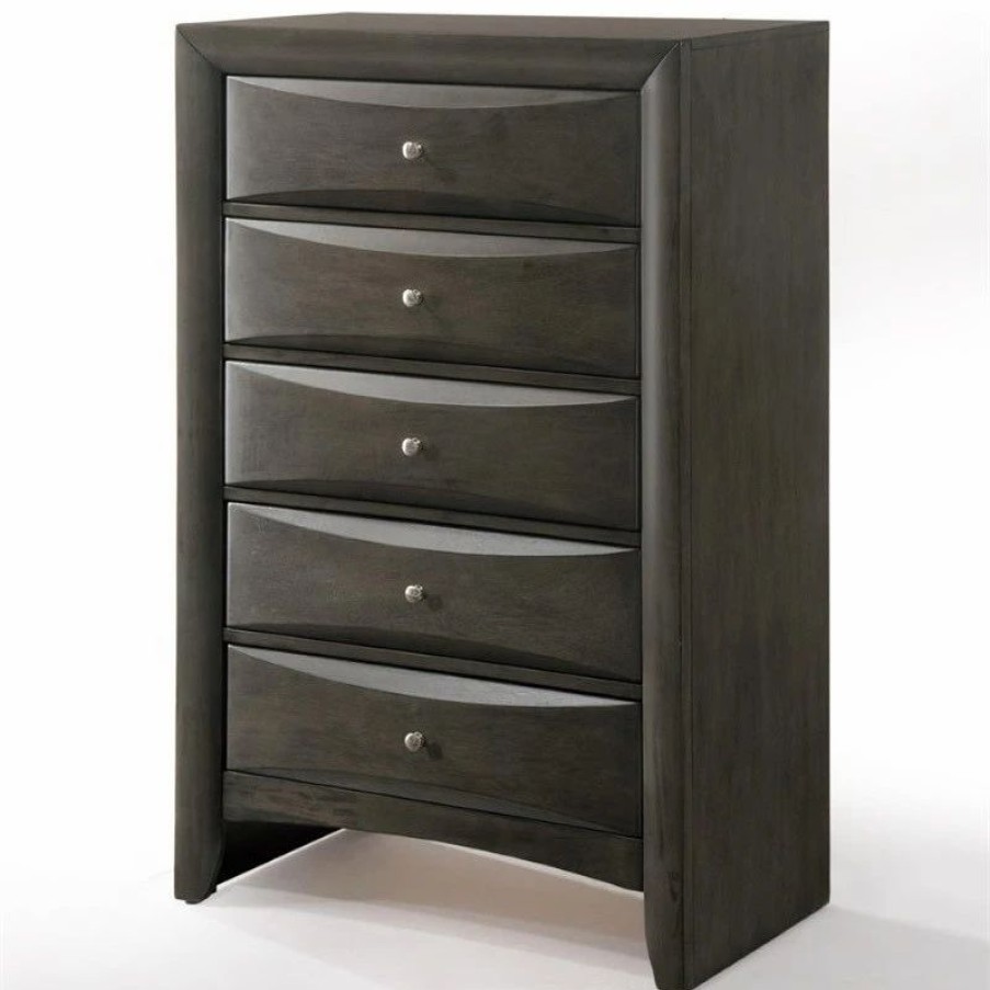 Accent Chests & Cabinets * | Acme Furniture Acme Ireland 5 Drawer Chest In Gray Oak