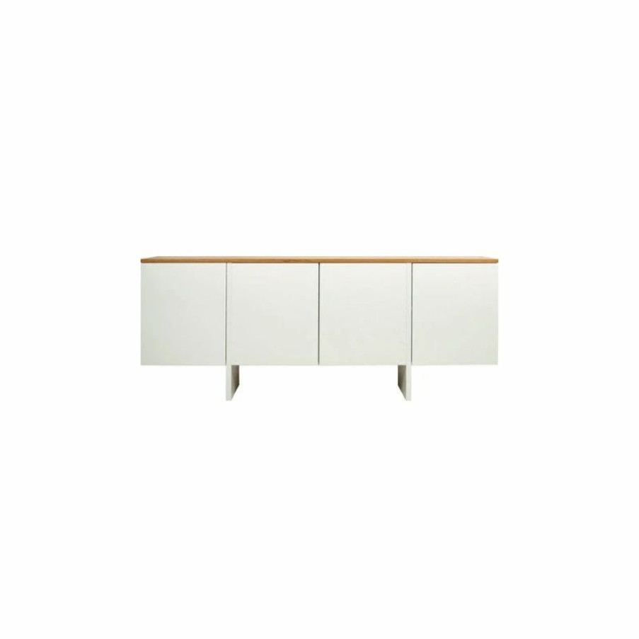 Buffets & Sideboards * | Temahome Edge Sideboard, White And Oak