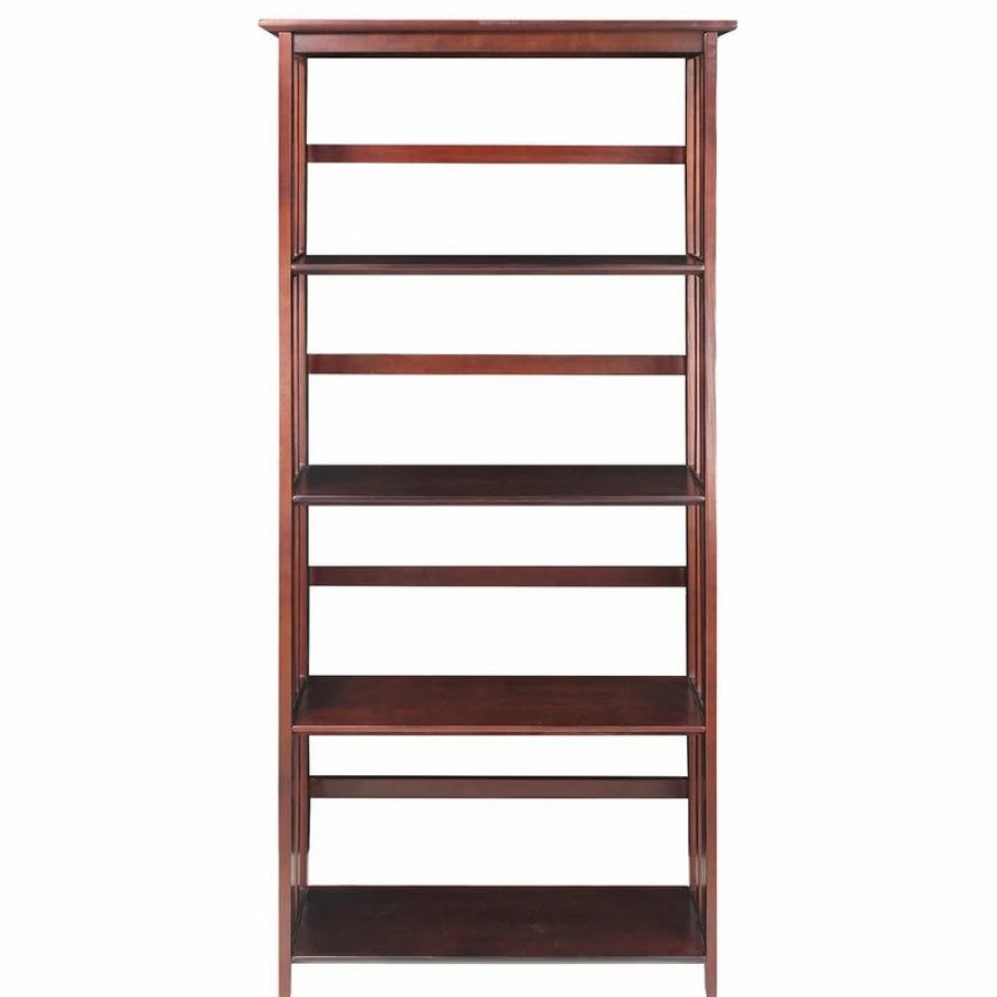 Bookcases * | Casual Home Mission 5 Shelf Bookcase, Walnut