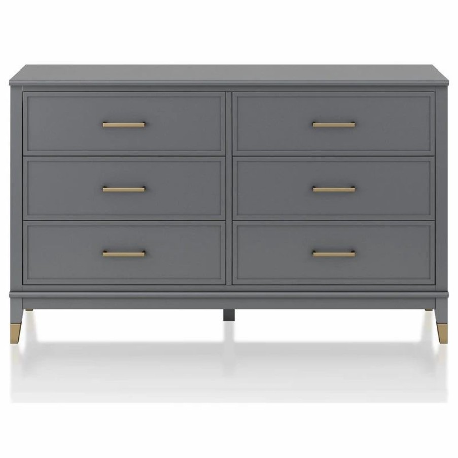 Dressers * | Brimfield & May Westerleigh 6-Drawer Dresser, Graphite Grey