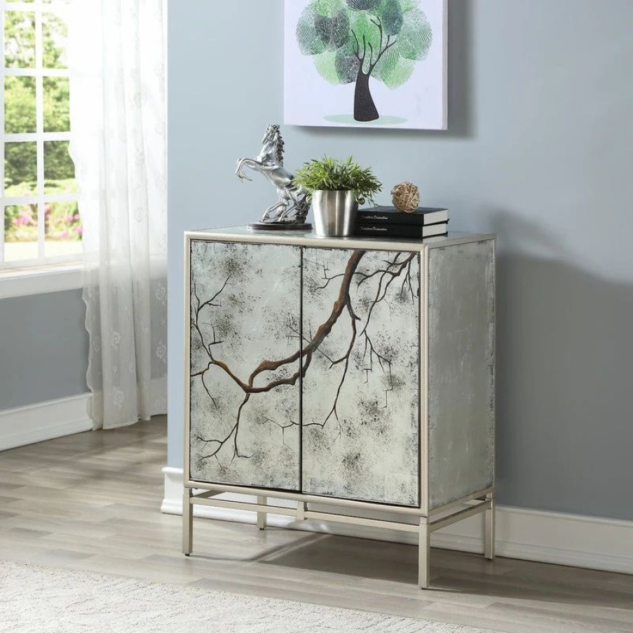 Accent Chests & Cabinets * | Coast To Coast Imports, Llc Silvermist Winter Forest 2-Door Cabinet