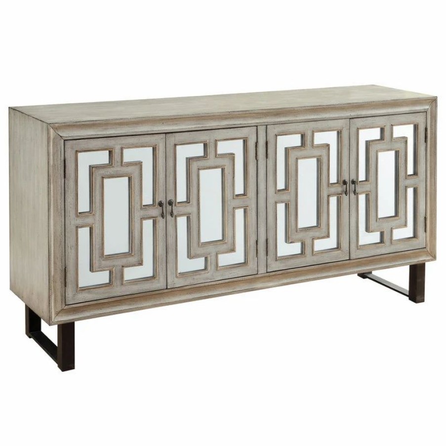 Buffets & Sideboards * | Coast To Coast Imports, Llc 4-Door Media Credenza, Garner Textured Cream