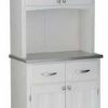 China Cabinets & Hutches * | Bowery Hill Buffet With 2 Door Panel Hutch In White