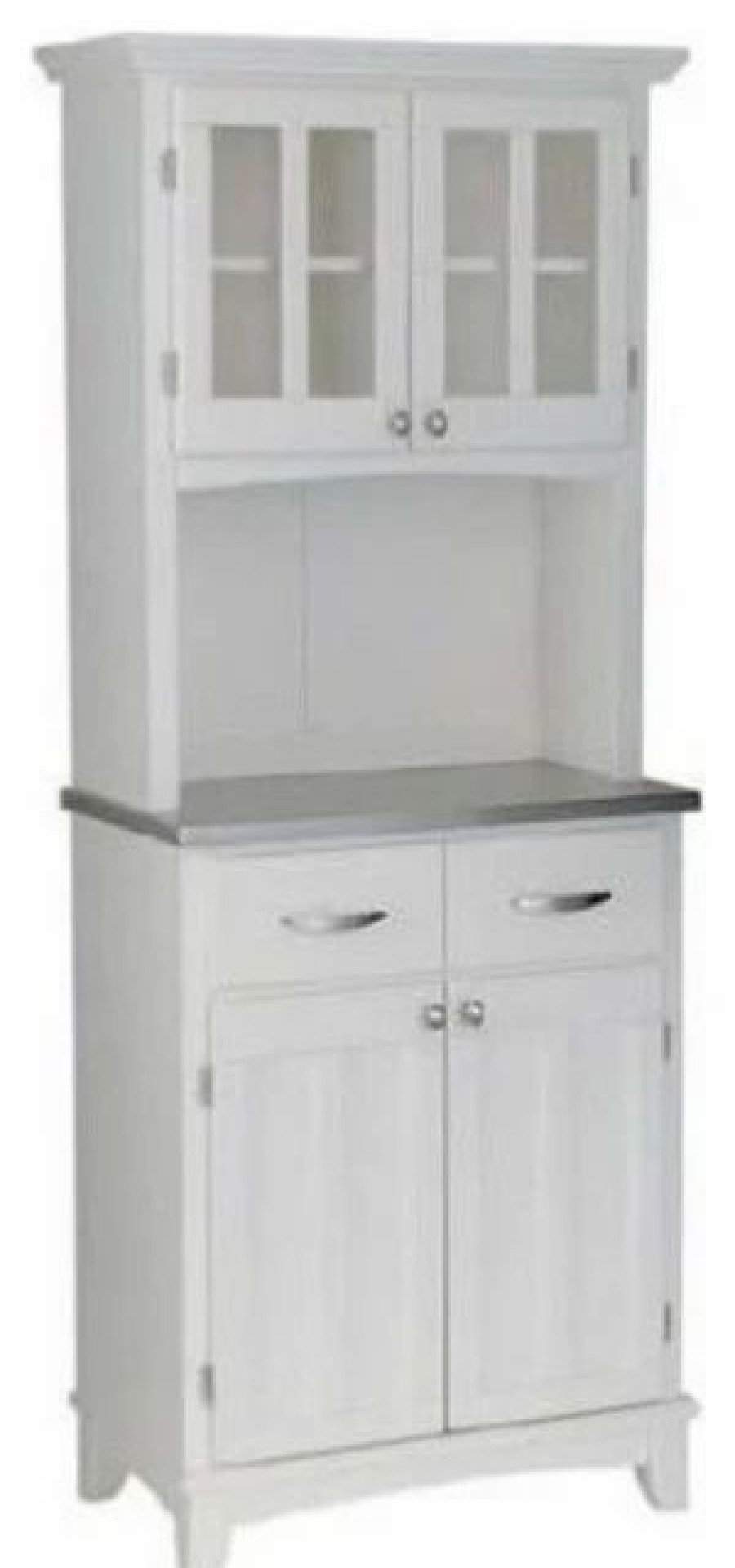 China Cabinets & Hutches * | Bowery Hill Buffet With 2 Door Panel Hutch In White