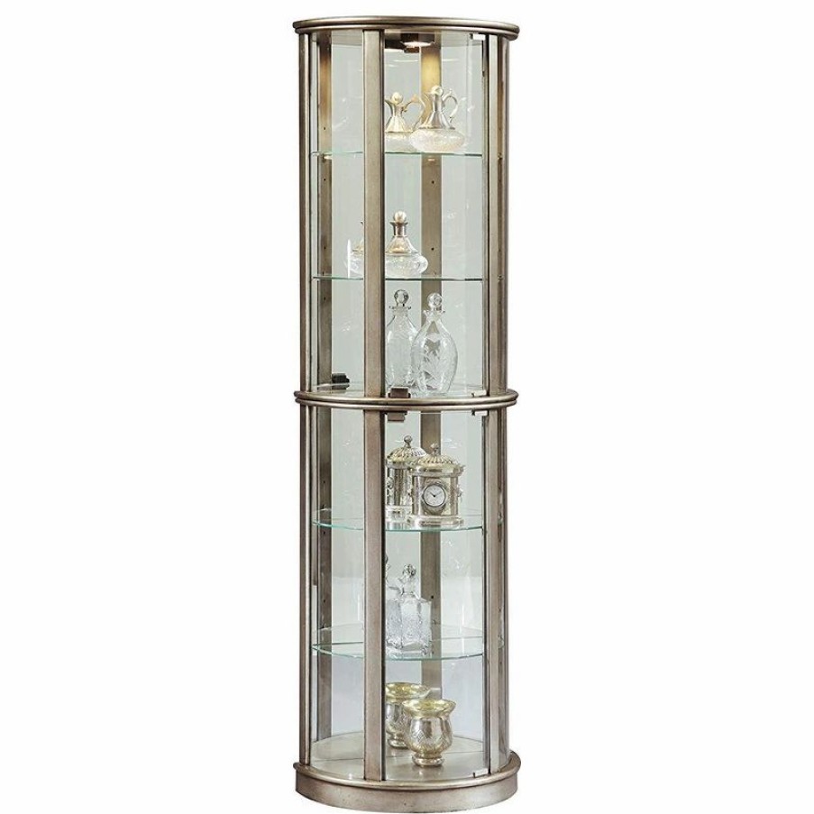 China Cabinets & Hutches * | Emma Mason Signature Glass Door Curio In Platinum