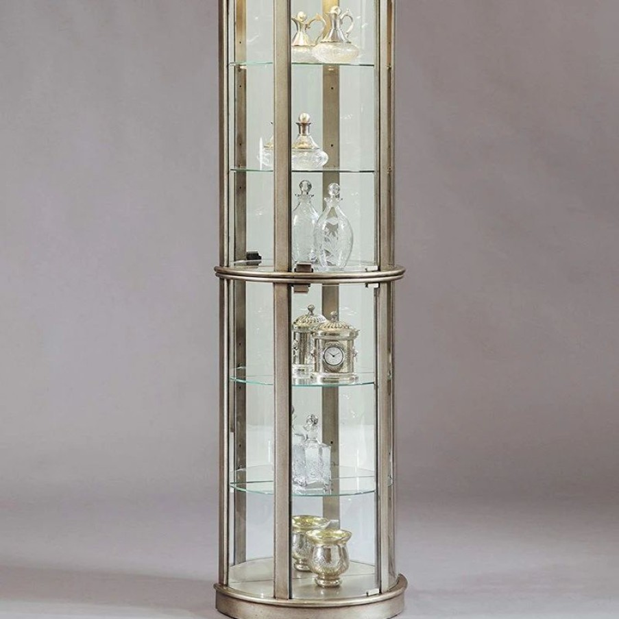 China Cabinets & Hutches * | Emma Mason Signature Glass Door Curio In Platinum