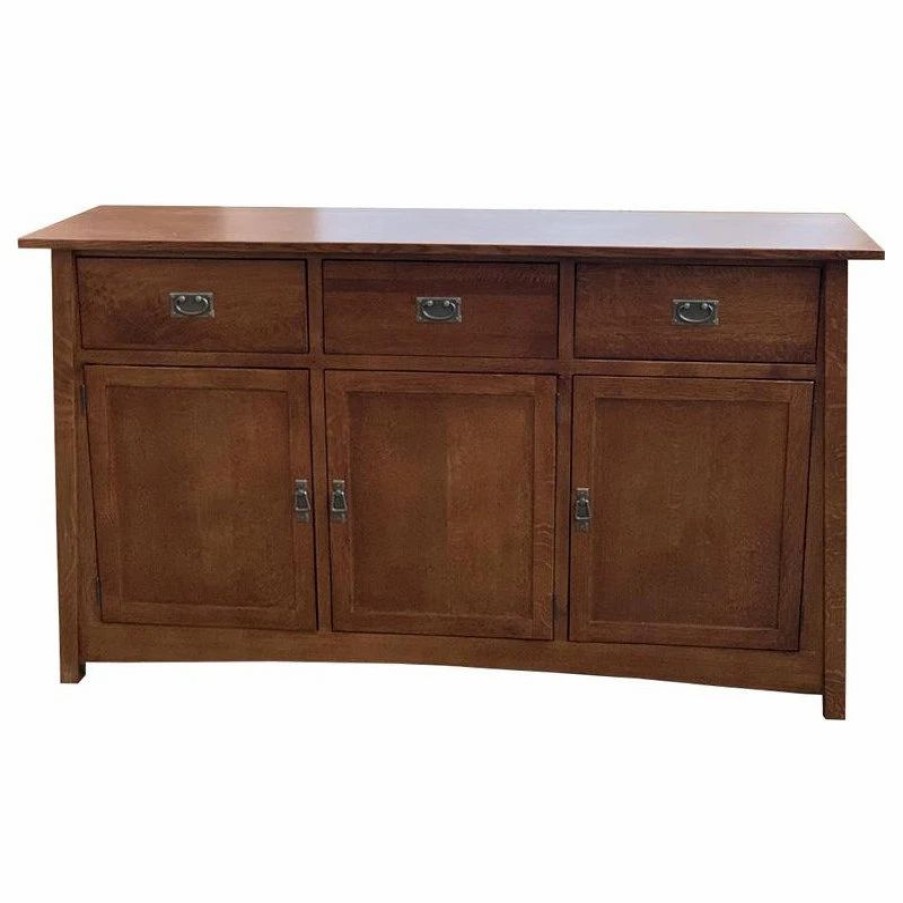 Buffets & Sideboards * | Crafters And Weavers Mission 3 Door And 3 Drawer Sideboard Walnut 70