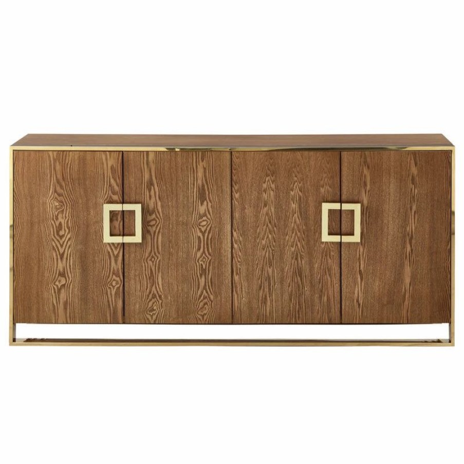 Buffets & Sideboards * | Inspired Home Ori Sideboard, 4 Doors, Ash Brown