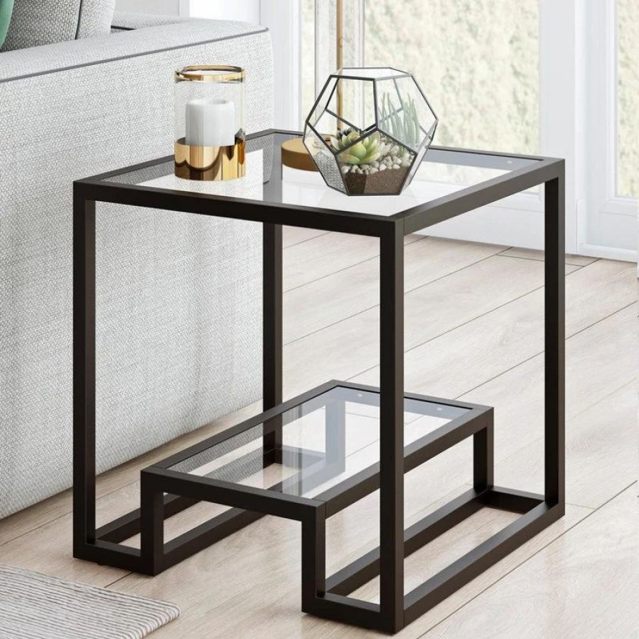 Accent Chests & Cabinets * | Hudson&Canal Hudson & Canal Athena Side Table, Blackened Bronze