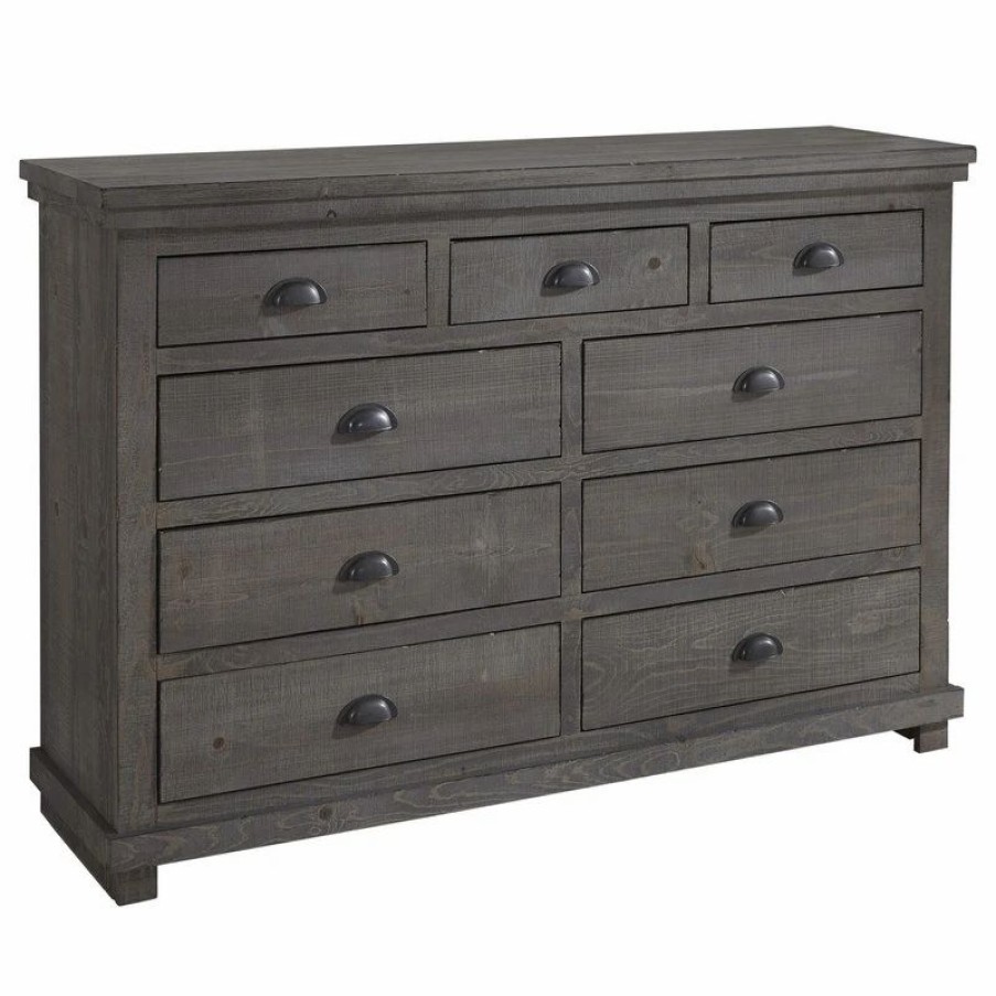 Dressers * | Progressive Furniture Willow Dresser, Distressed Dark Gray, Without Mirror