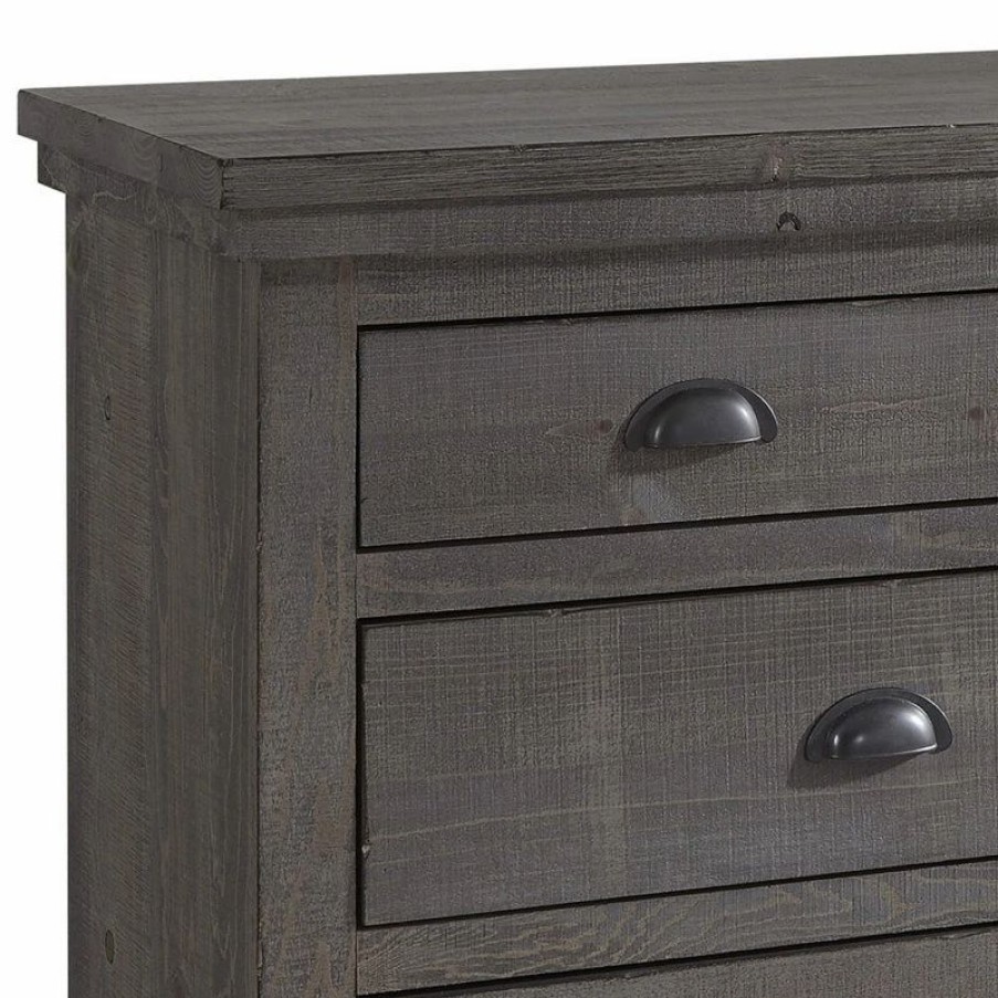 Dressers * | Progressive Furniture Willow Dresser, Distressed Dark Gray, Without Mirror