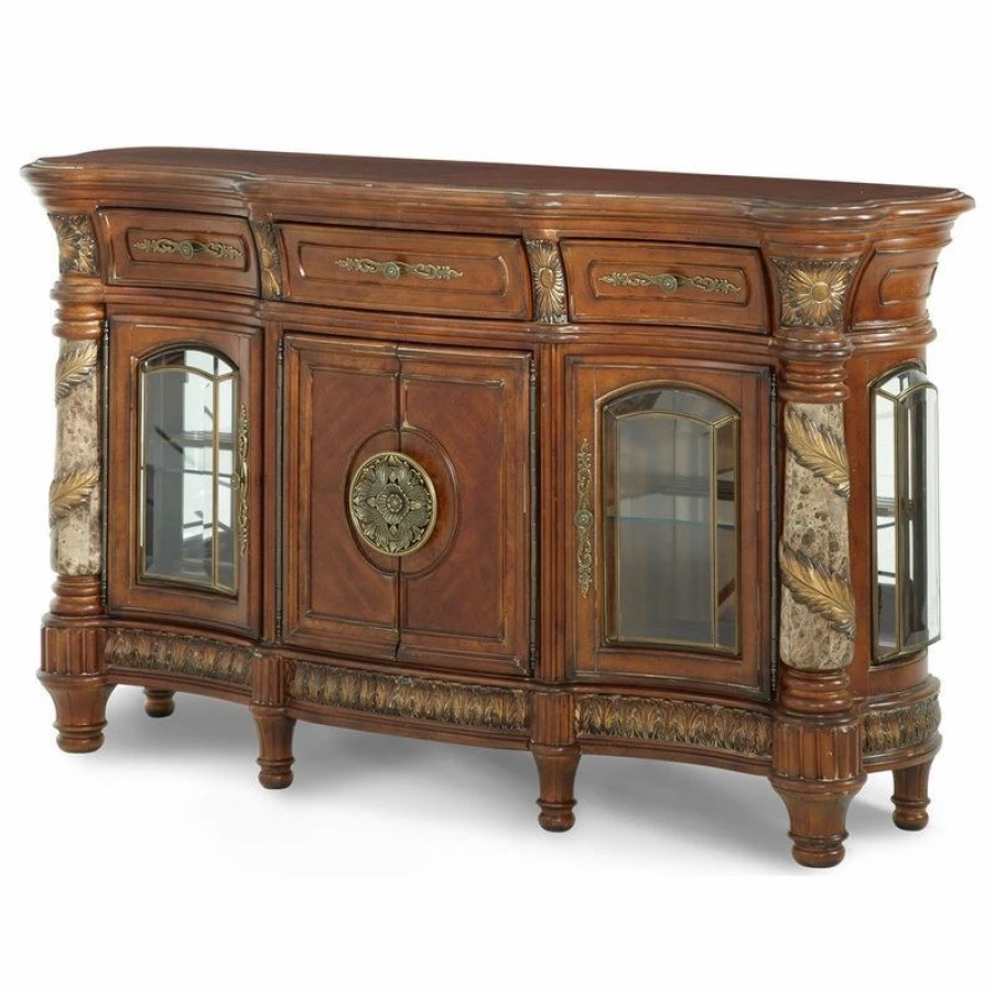 Buffets & Sideboards * | Michael Amini Villa Valencia Sideboard, Classic Chestnut