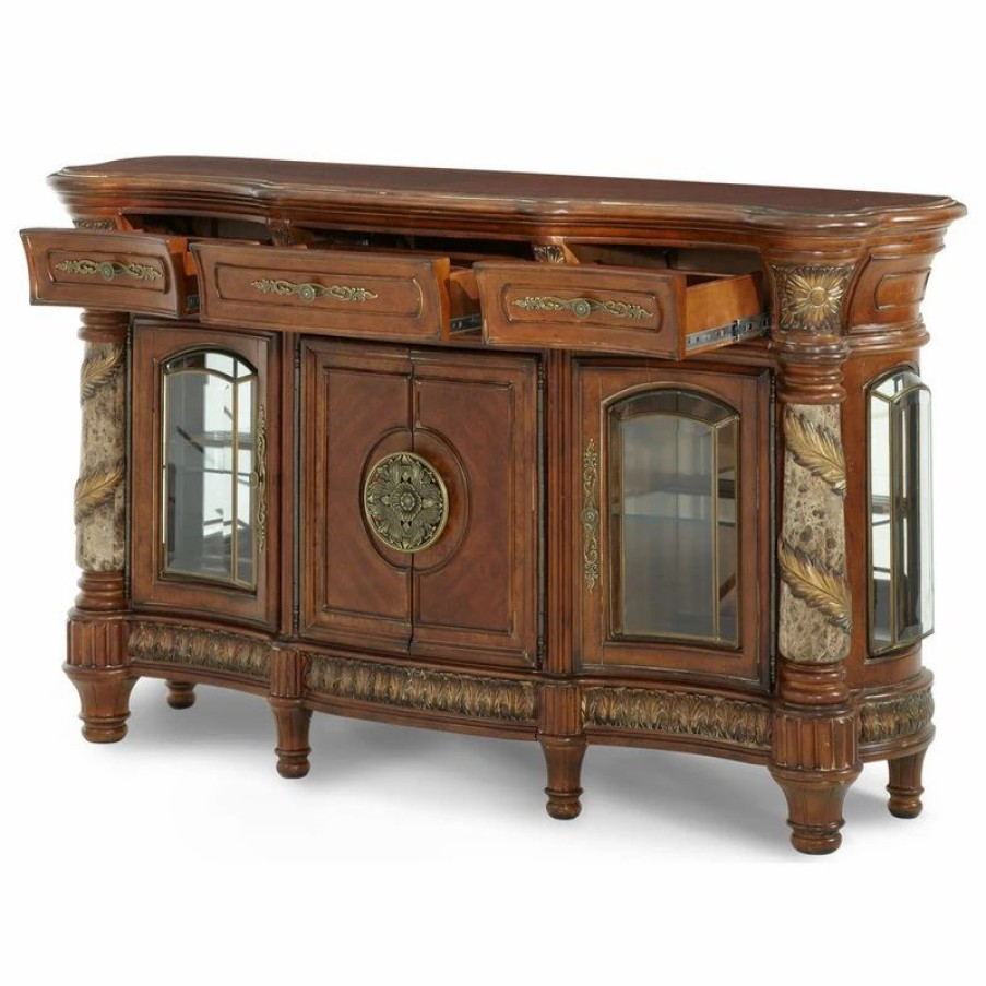 Buffets & Sideboards * | Michael Amini Villa Valencia Sideboard, Classic Chestnut