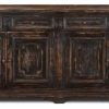 Buffets & Sideboards * | Crafters And Weavers Victoria 4 Drawer, 4 Door Sideboard Rustic Black 91