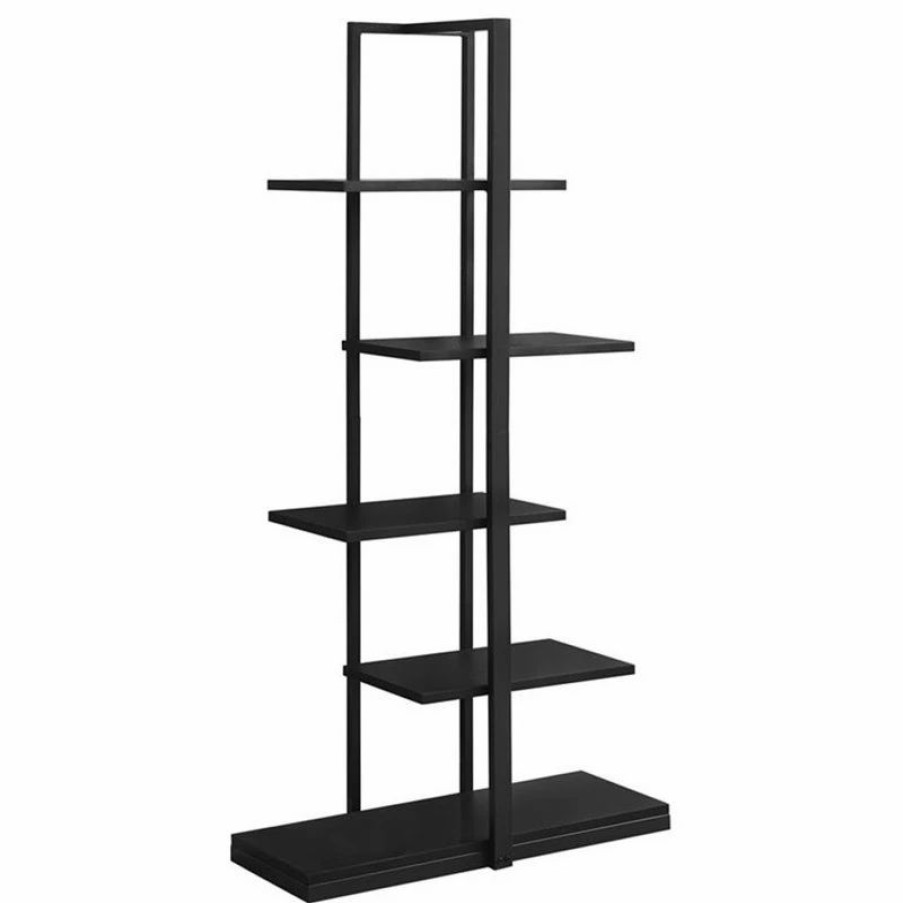 Bookcases * | Monarch Bookshelf Bookcase Etagere 5 Tier 60 H Office Bedroom Metal Black