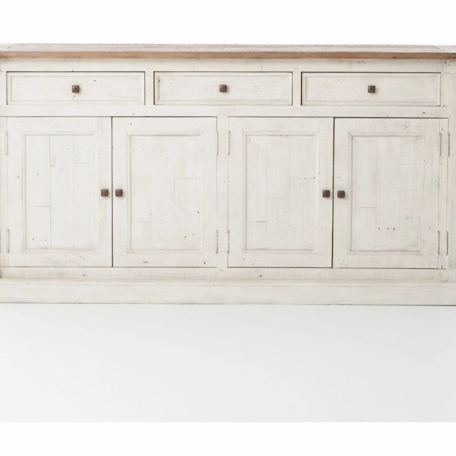 Buffets & Sideboards * | Null Coastal Beach Reclaimed Wood White Sideboard Buffet