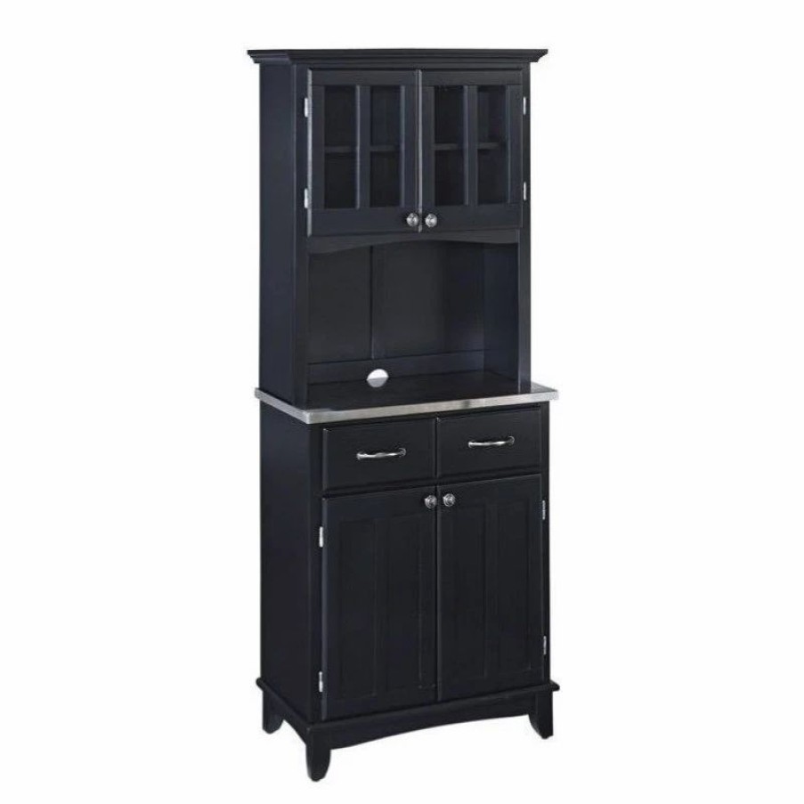 China Cabinets & Hutches * | Bowery Hill Buffet With 2 Door Panel Hutch In Black