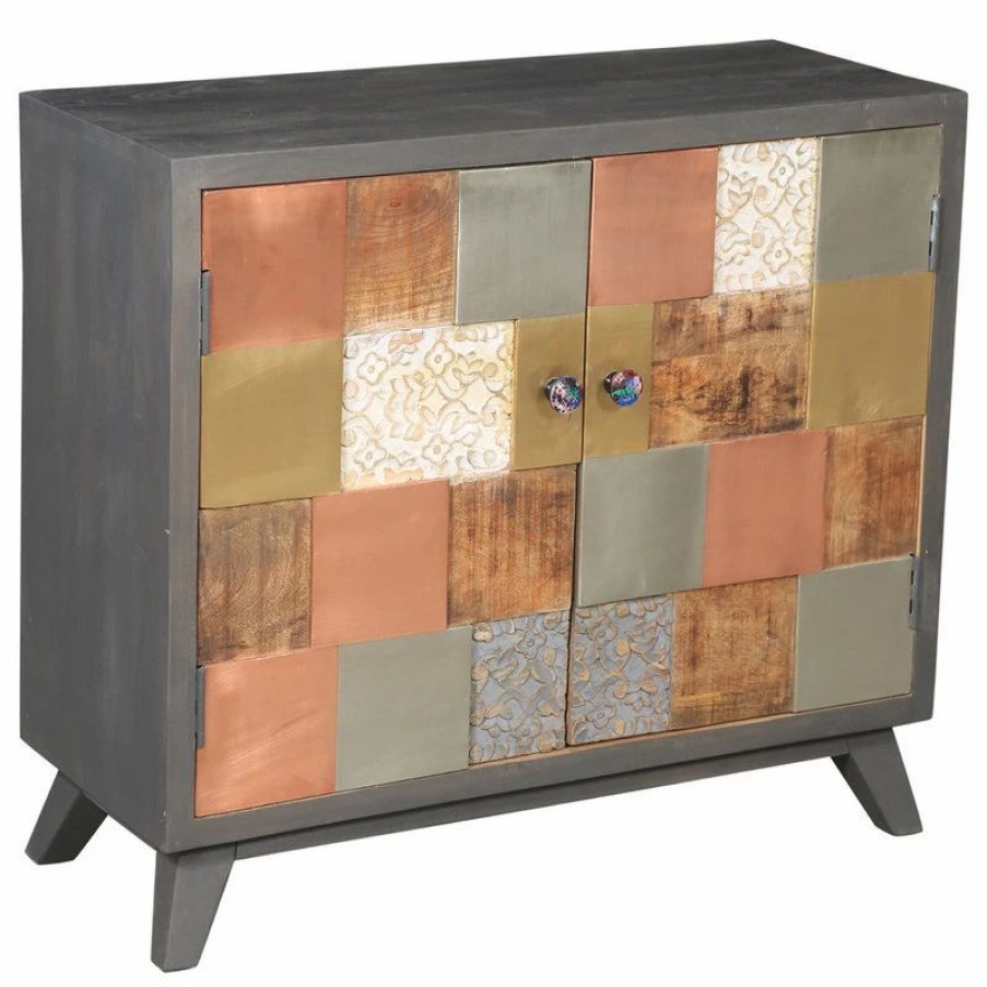 Accent Chests & Cabinets * | Chic Teak Inc. Picasso Mango Wood Cabinet With 2 Doors