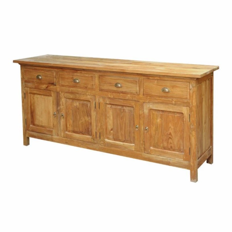 Buffets & Sideboards * | Chic Teak Inc. Waxed Teak Wood Paris Buffet / Media Center Handmade From A-Grade Teak Wood