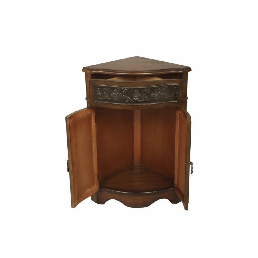 Accent Chests & Cabinets * | Welcome Home Accents Walnut Corner Cabinet