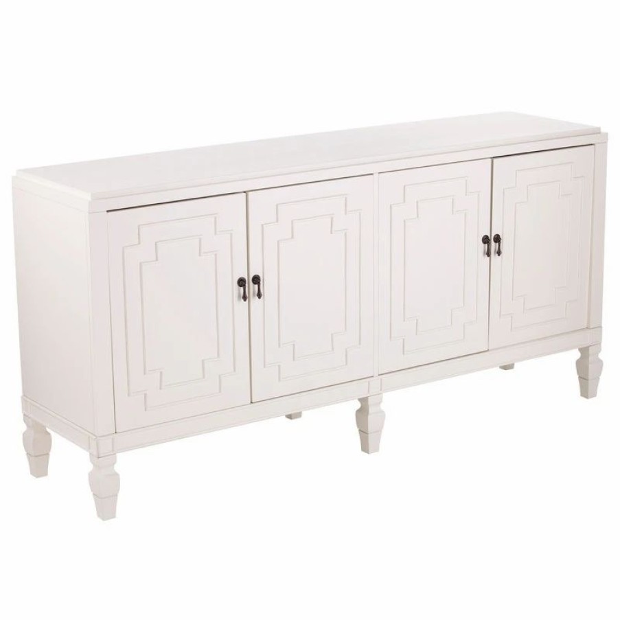 Buffets & Sideboards * | Sei Furniture Topizan Low-Profile Accent Cabinet, Antique White