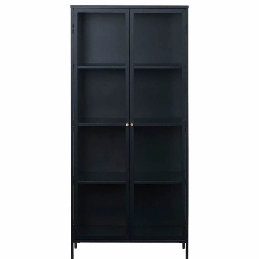 China Cabinets & Hutches * | Unique Furniture Glass & Metal Display Cabinet, Tall