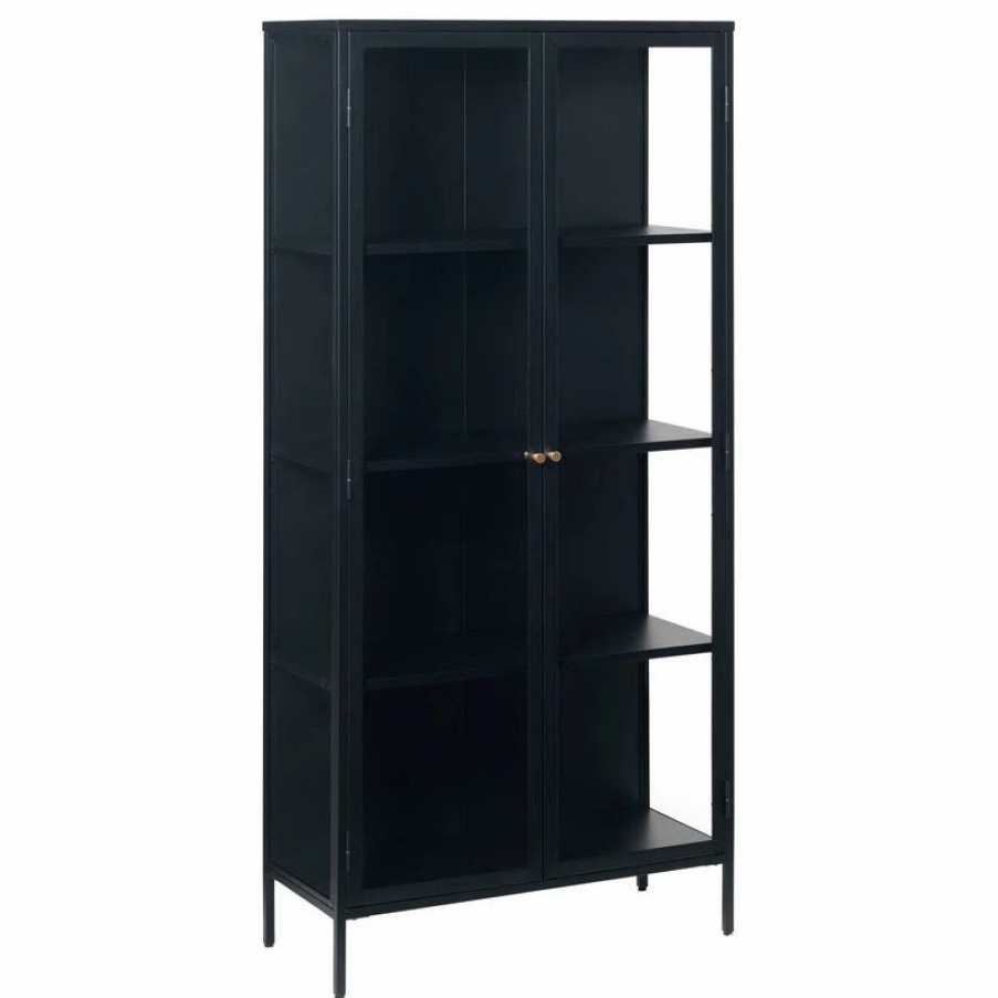 China Cabinets & Hutches * | Unique Furniture Glass & Metal Display Cabinet, Tall