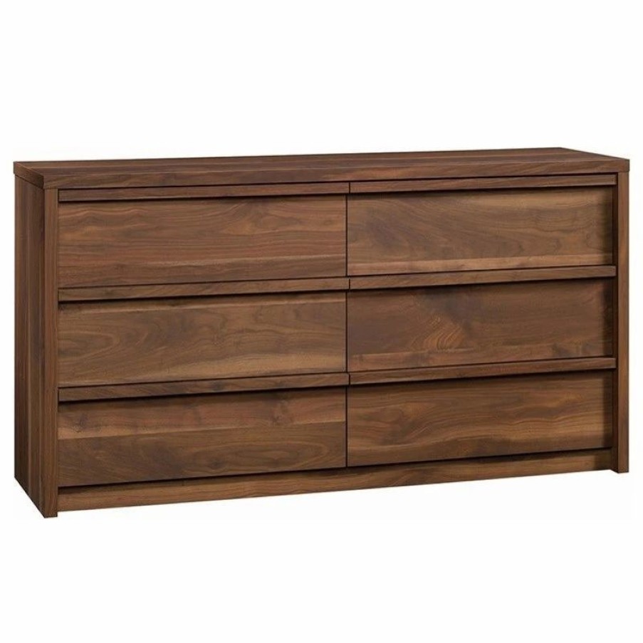 Dressers * | Pemberly Row 6 Drawer Dresser In Grand Walnut