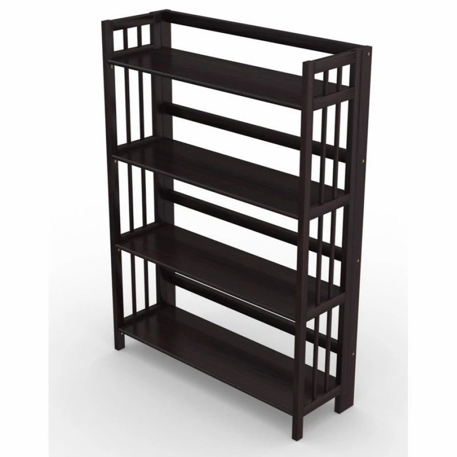 Bookcases * | Stony Edge Folding Bookcase, 4 Shelves, 32 , Espresso