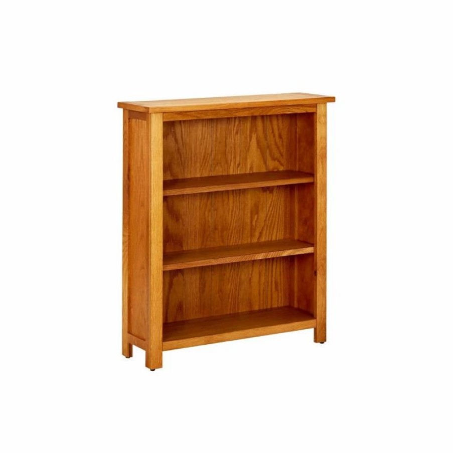 Bookcases * | Vida Xl International B.V. Vidaxl Solid Oak Wood 3-Tier Bookcase Book Shelves Cabinets Display Shelf