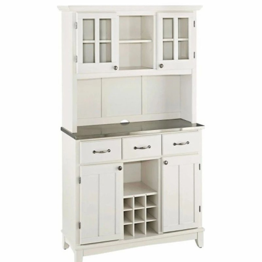 Buffets & Sideboards * | Homestyles Buffet Of Buffets Wood Buffet With Hutch In Off White