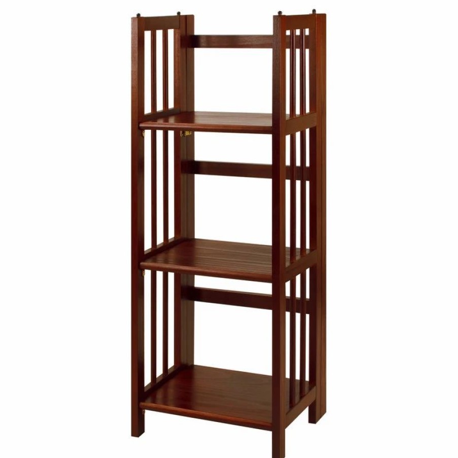 Bookcases * | Casual Home 3-Shelf Folding Bookcase 14 Wide, Walnut