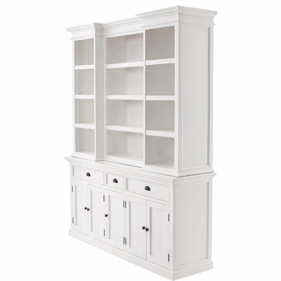 China Cabinets & Hutches * | Novasolo Halifax Kitchen Hutch Cabinet With 5 Doors 3 Drawers