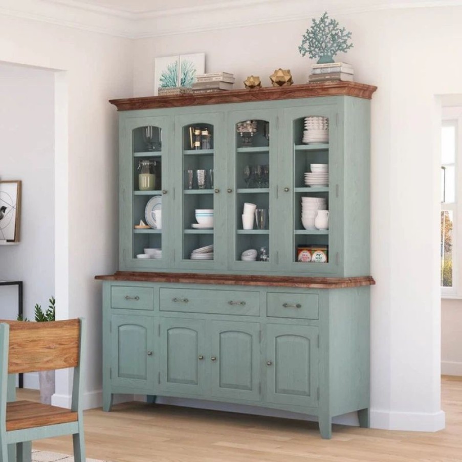 China Cabinets & Hutches * | Sierra Living Concepts Inc Meriden Solid Mahogany Wood Dining Room Farmhouse Buffet With Hutch