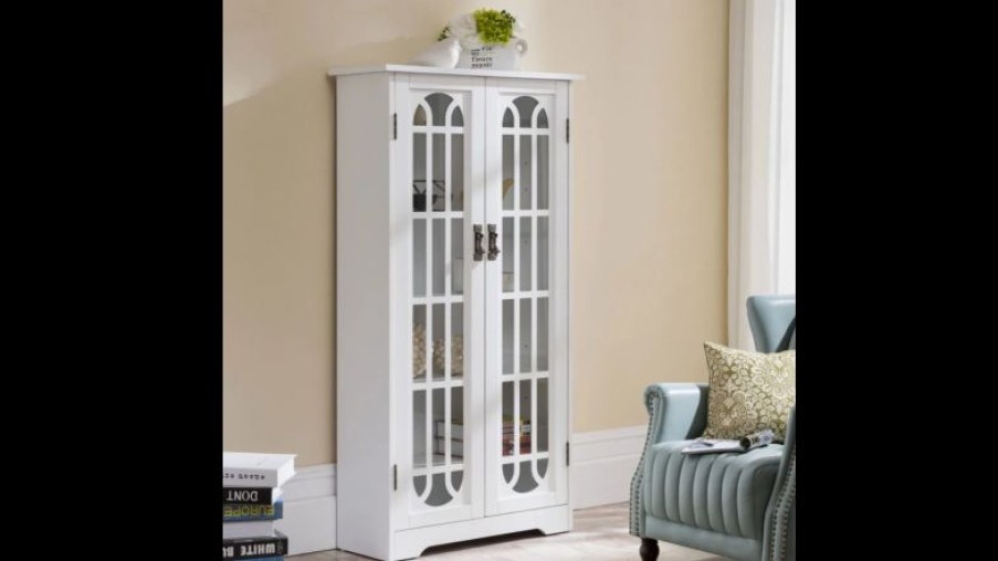 China Cabinets & Hutches * | Sei Furniture Cresheim Display Cabinet With Windowpane Glass Doors