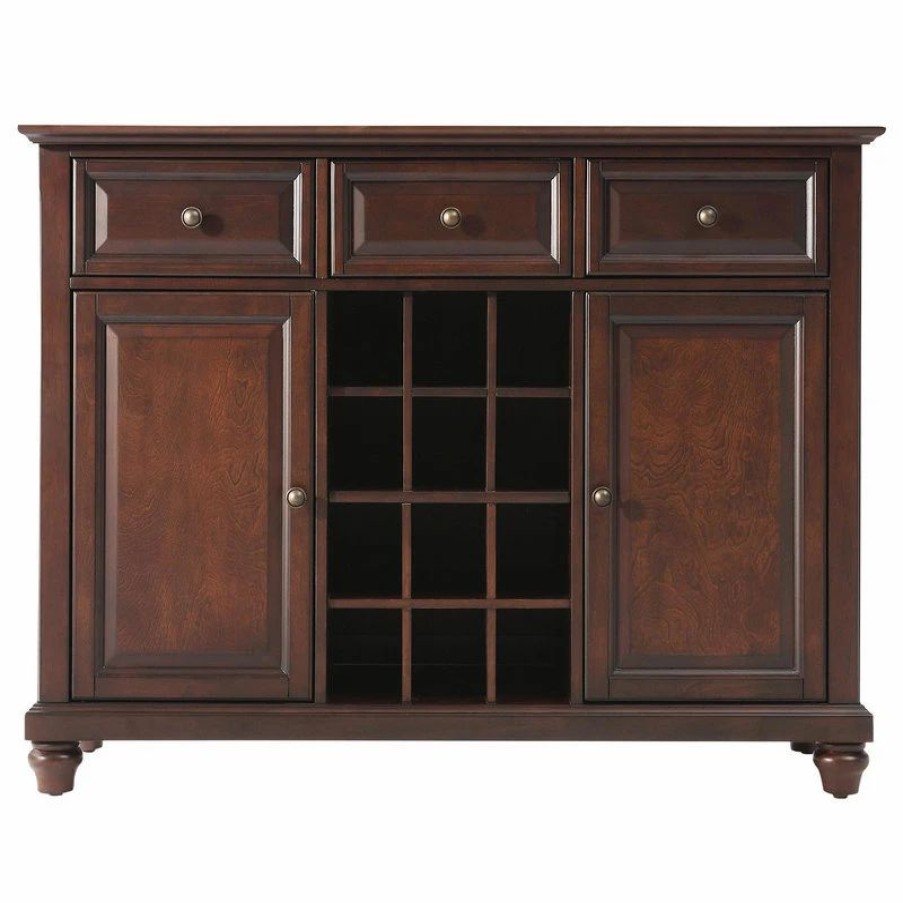 Buffets & Sideboards * | Crosley Cambridge Buffet Server / Sideboard Cabinet With Wine Storage, Vintage Mahogany