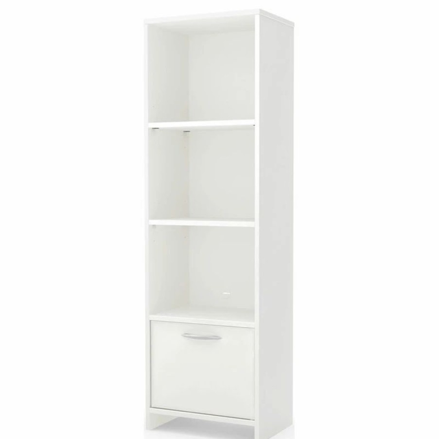 Bookcases * | South Shore Furniture South Shore Step One 3-Shelf Bookcase With Door, Pure White