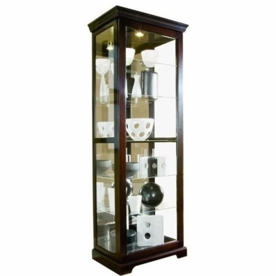 China Cabinets & Hutches * | Beaumont Lane Curio Cabinet In Chocolate Cherry