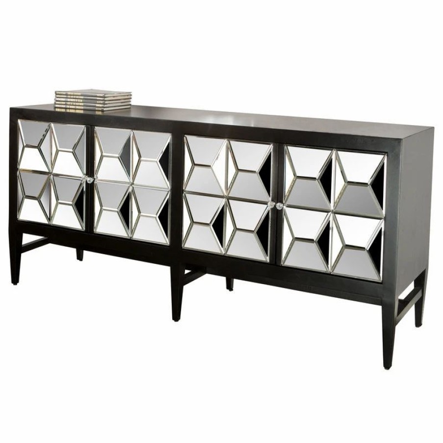 Buffets & Sideboards * | Statements By J Spike Mirrored Sideboard, Black