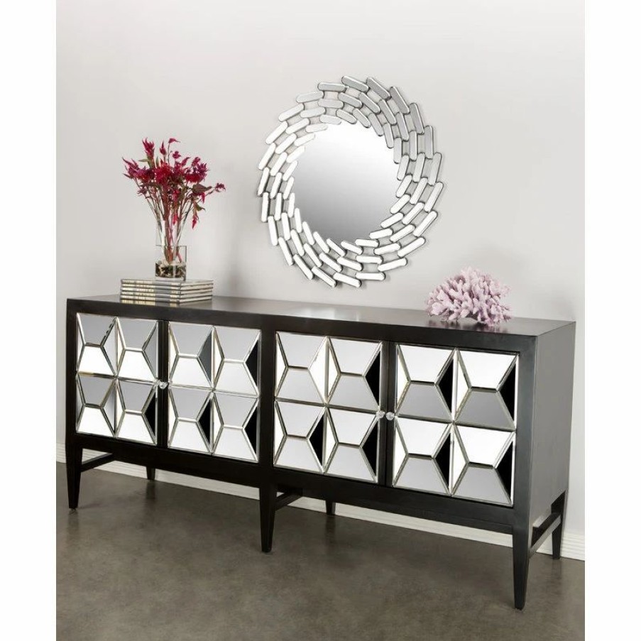 Buffets & Sideboards * | Statements By J Spike Mirrored Sideboard, Black