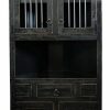 China Cabinets & Hutches * | Eagle Furniture Farm House Corner Dinning Hutch/Buffet, Antique Black