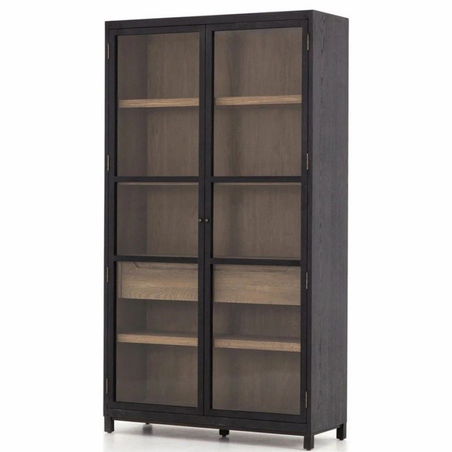 China Cabinets & Hutches * | Four Hands Millie Cabinet-Drifted Black/Drifted Oak