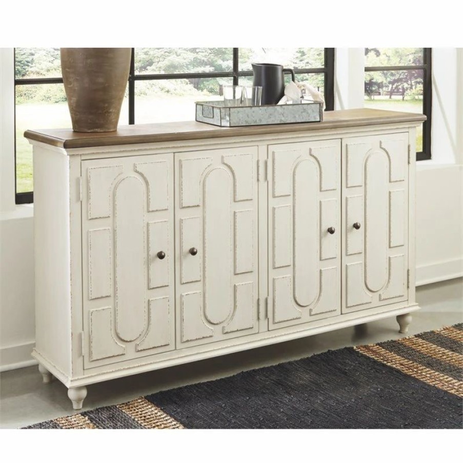 Buffets & Sideboards * | Ashley Furniture Industries Signature Design By Ashley Roranville Accent Cabinet In Antique White