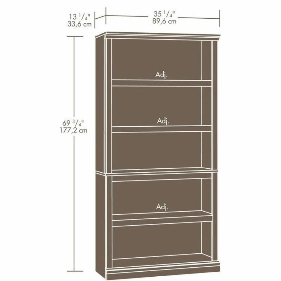 Bookcases * | Sauder Select 5 Shelf Bookcase In Estate Black