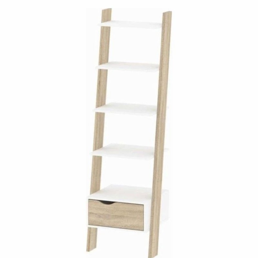 Bookcases * | Tvilum Diana 1 Drawer Bookcase In White Oak