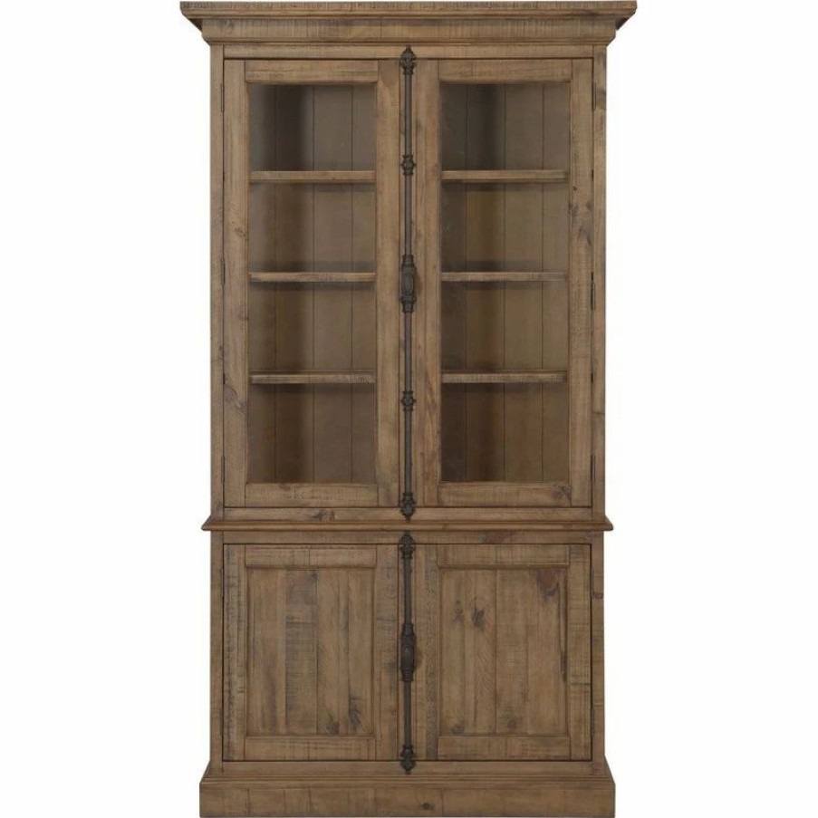 China Cabinets & Hutches * | Magnussen Home Furnishings Magnussen Willoughby China Cabinet In Weathered Barley