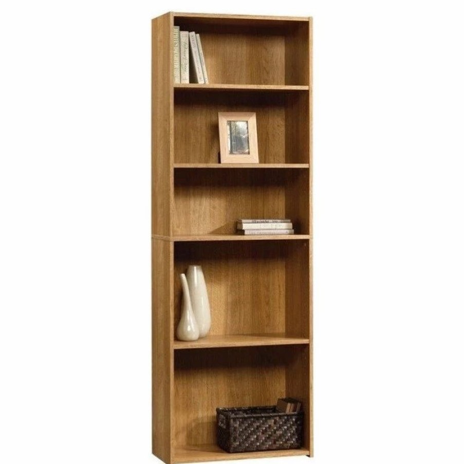 Bookcases * | Sauder Beginnings Engineered Wood 5-Shelf Bookcase In Highland Oak