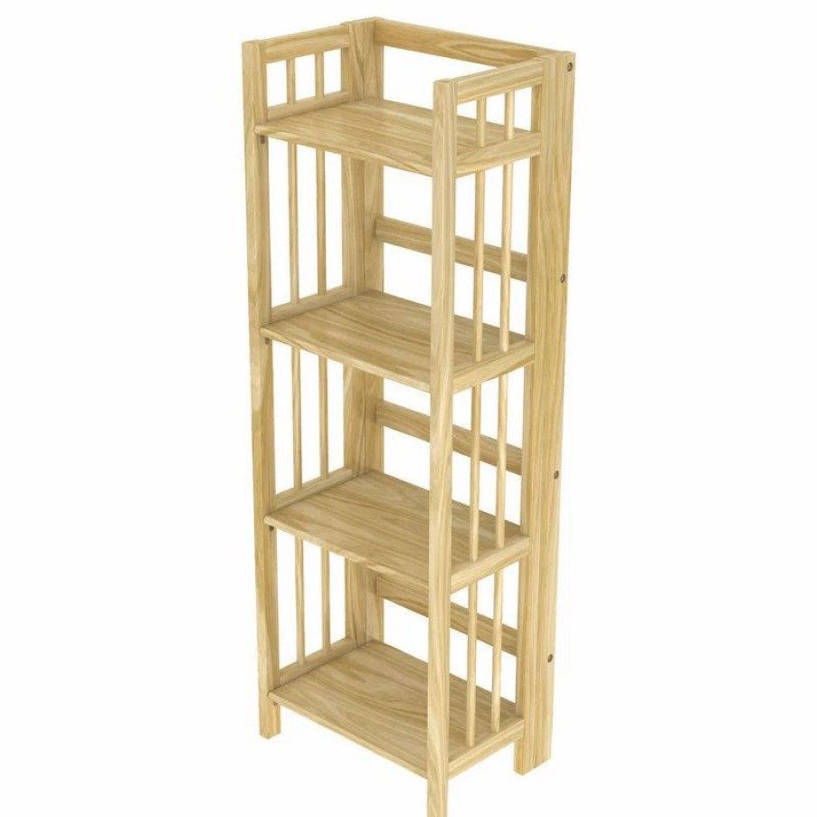 Bookcases * | Stony Edge Folding Bookcase, 4 Shelves, 16 , Natural